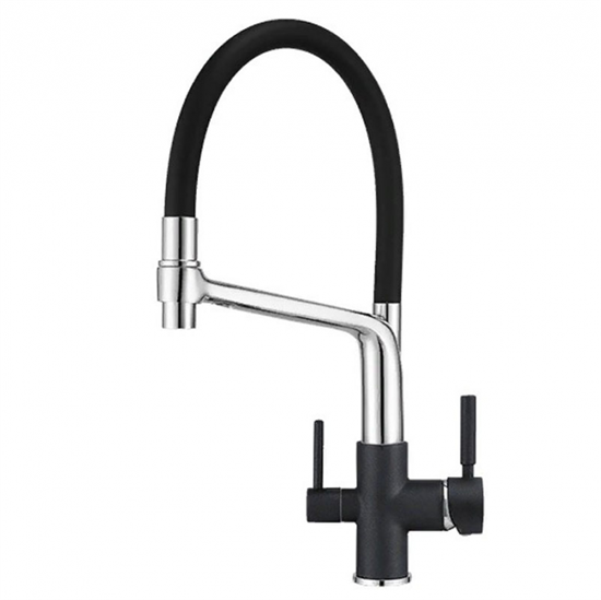 Смеситель Granula GR-0083 0083sv, для кухонной мойки, с подключением к фильтру, шварц - фото 33699