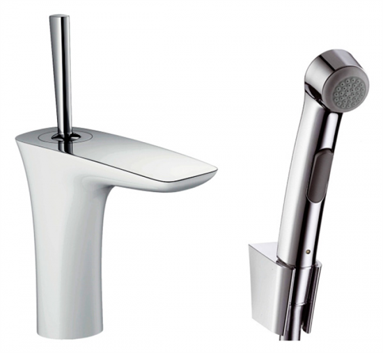 Смеситель Hansgrohe PuraVida 15275400 для раковины с гигиеническим душем, белый/хром - фото 35276