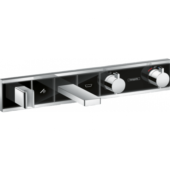 Смеситель Hansgrohe RainSelect 15359600 для ванны и душа, термостатический, черный - фото 35287
