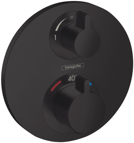 Смеситель Hansgrohe Ecostat S 15758670 для душа с термостатом, черный матовый - фото 35355