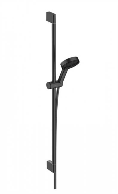 Душевой гарнитур Hansgrohe Pulsify 24170670 Select S, лейка Relaxation 3 режима, штанга 90 см, черный матовый, диск графит - фото 35895