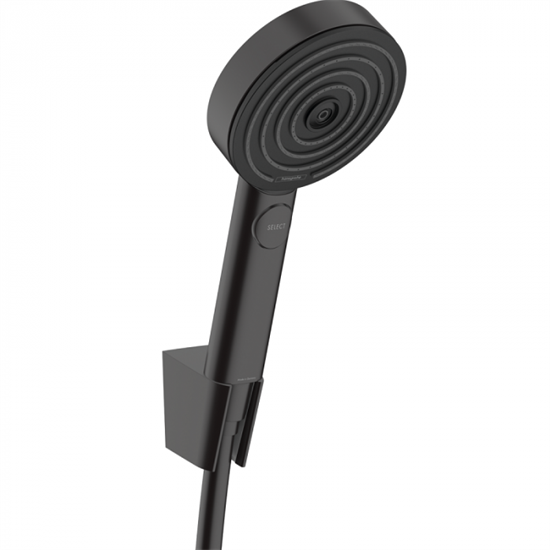 Душевой набор Hansgrohe Pulsify 24302670 Select S, 3 режима струи, шланг 125 см, черный матовый, диск графит - фото 35903