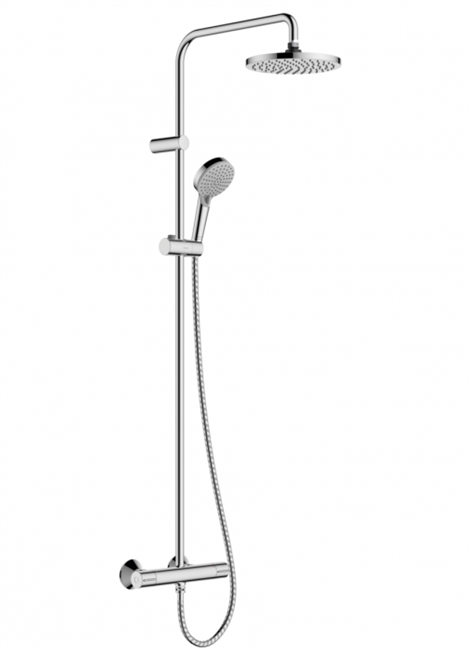 Душевая система Hansgrohe Vernis Blend Showerpipe 200 1jet EcoSmart, термостатическая, хром, 26089000 - фото 35971