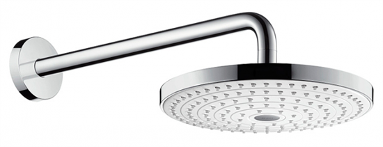 Верхний душ Hansgrohe Raindance Select 26466400, 24х24 см, 2 режима струи, с держателем, белый/хром - фото 36029