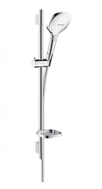 Душевой гарнитур Hansgrohe Raindance Select E120 3jet 26620400, 70 см, 3 режима струи, корпус хром, лицевая часть белая - фото 36065