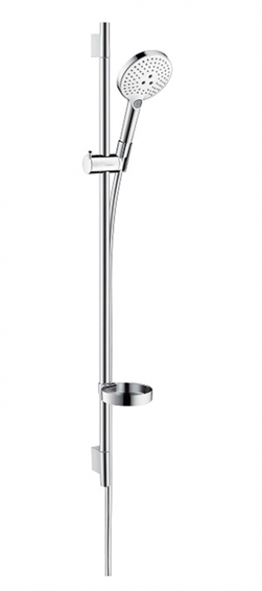Душевой гарнитур Hansgrohe Raindance Select S 120 3jet 26631400, корпус хром, лицевая часть белая, 120 мм, 3 режима струи - фото 36072