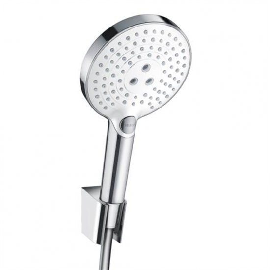 Душевой гарнитур Hansgrohe Raindance Raindance Select S 120 26721400, корпус хром, лицевая часть белая, 3 режима струи - фото 36087