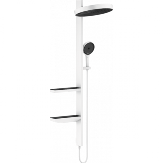 Душевой гарнитур Hansgrohe Rainfinity Showerpipe 360 26842700, корпус белый матовый, лицевая часть черная, 1 режим струи - фото 36101