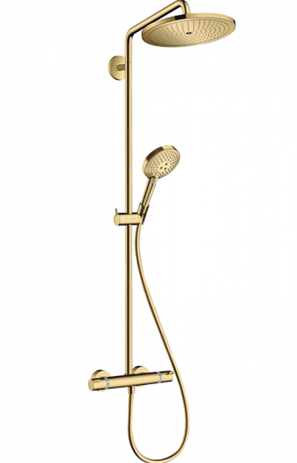 Душевая система Hansgrohe Croma Select S 26890990, термостатическая, золото - фото 36123