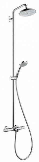 Душевая система Hansgrohe Croma 27223000 220 Showerpipe верхний душ 22 см, термостатическая, хром - фото 36145