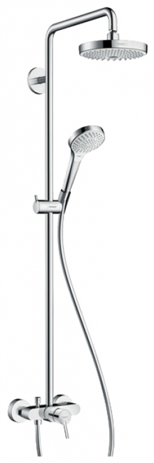 Душевая система Hansgrohe Croma Select S 27255400 Showerpipe 180 2jet, белый/хром - фото 36149