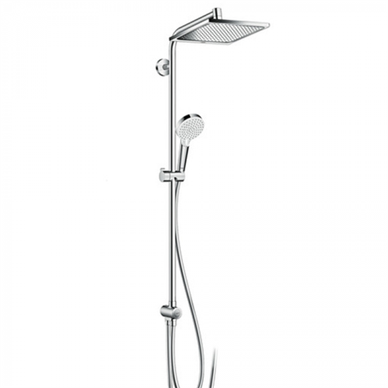 Душевой гарнитур Hansgrohe Crometta E 240 1jet Showerpipe Reno EcoSmart 9 л 27289000 с верхним душем, корпус хром, лицевая часть хром - фото 36157