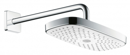Верхний душ Hansgrohe Select 27385400, 30х16 см, 2 режима струи, с держателем, белый/хром - фото 36174