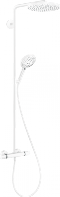 Душевая система Hansgrohe Raindance Select S Showerpipe 240 1jet PowderRain 27633700, белый матовый - фото 36193