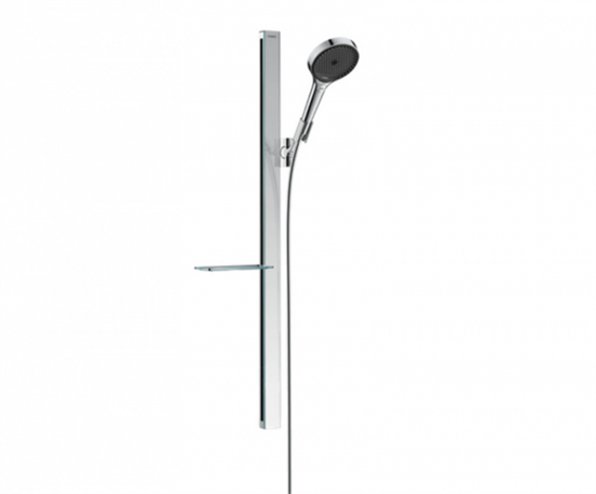 Душевой набор Hansgrohe Rainfinity 130 3jet 27672000 Unica 900 Casetta EcoSmart, корпус хром, лицевая часть черная, 3 режима струи - фото 36200