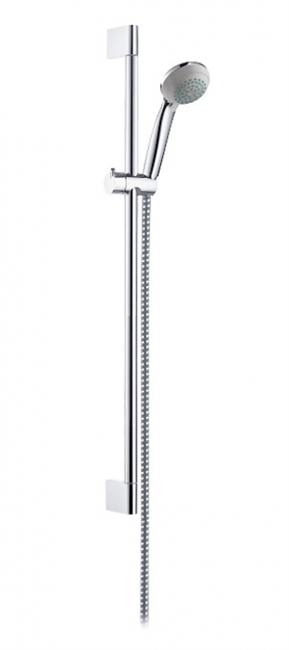 Душевой гарнитур Hansgrohe Crometta 85 Mono 1jet 27728000, штанга 65 см, корпус хром, лицевая часть серая - фото 36203