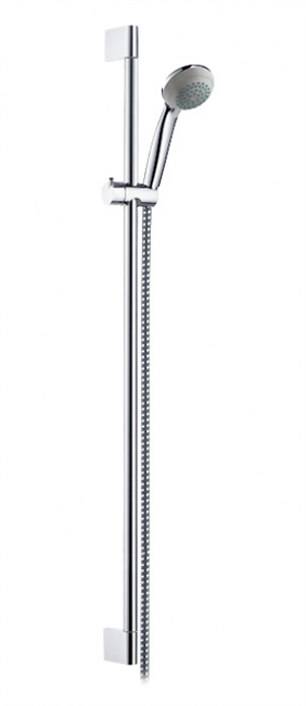 Душевой гарнитур Hansgrohe Crometta 85 Mono 27729000, штанга 90 см, корпус хром, лицевая часть серая - фото 36204