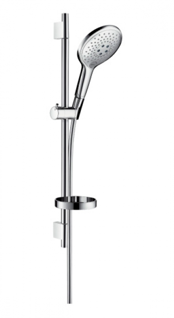 Душевой гарнитур Hansgrohe Raindance Select 150 3jet 65 27802000, корпус хром, лицевая часть белая - фото 36215