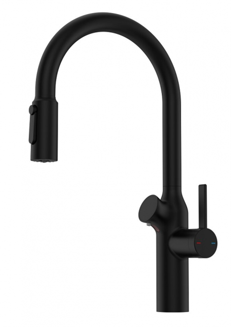 Смеситель кухонный с дозатором Oulin OL - 8018 Black - фото 37774