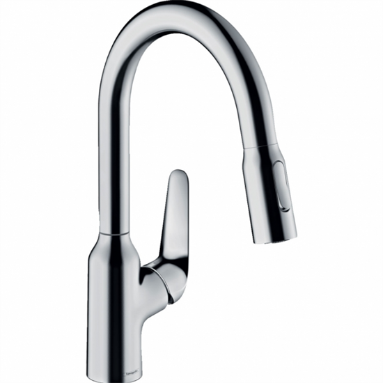 Смеситель Hansgrohe Focus M42, для кухонной мойки, с вытяжным изливом, цвет хром, 71801000 - фото 38532