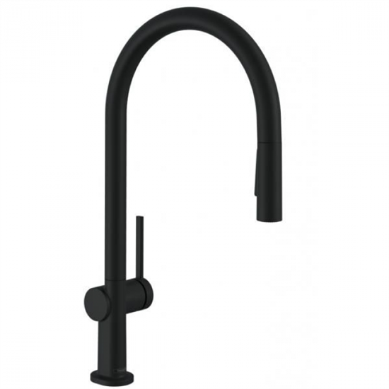 Смеситель Hansgrohe Talis 210 M54, для кухонной мойки, с вытяжным изливом, чёрный матовый, 72800670 - фото 38627