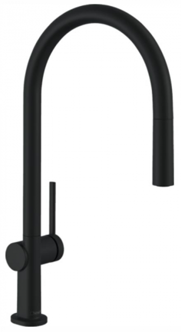 Кухонный смеситель Hansgrohe Talis M54, 72802670, с вытяжным изливом, черный матовый - фото 38631