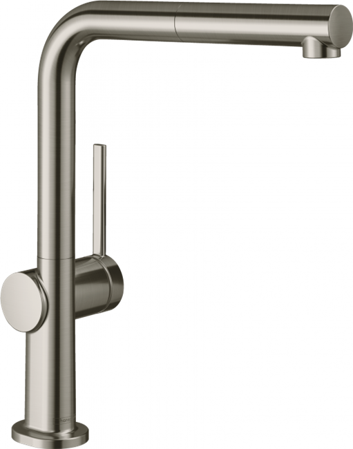 Кухонный смеситель Hansgrohe Talis M54, 72809800, с вытяжным изливом, в комплекте с коробом sBox для шланга, под сталь - фото 38642