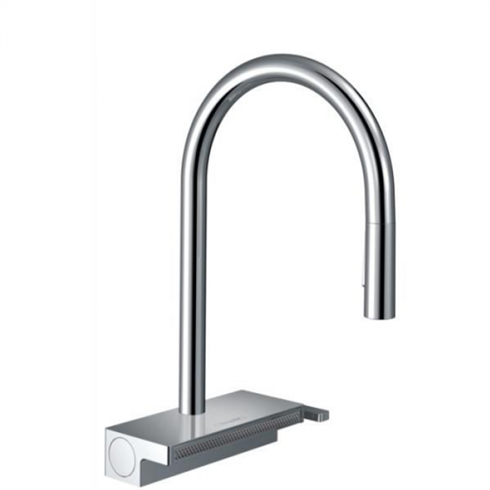 Кухонный смеситель Hansgrohe Aquno Select M81, 73831000, ComfortZone 170, с вытяжным изливом, 3 режима струи, хром - фото 38902