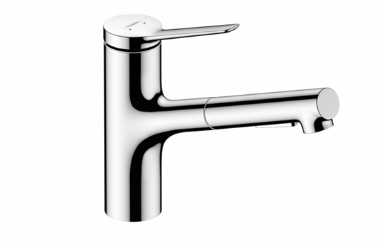 Смеситель Hansgrohe Zesis 74800000 M33 для кухонной мойки, с выдвижным изливом, хром глянцевый - фото 39168