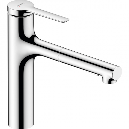 Смеситель Hansgrohe Zesis, lite 74804000, для кухонной мойки, с вытяжным изливом, цвет хром - фото 39173