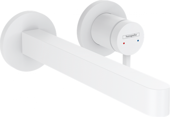 Смеситель Hansgrohe Finoris 76050700 для раковины, со сливным гарнитуром без перекрытия стока, белый матовый - фото 39239