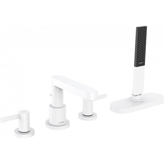Смеситель Hansgrohe Finoris 76444700 на борт ванны, белый матовый - фото 39356