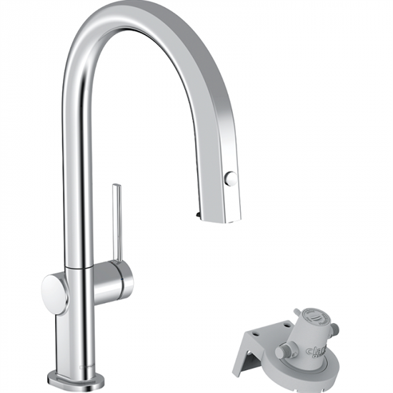 Смеситель Hansgrohe Aqittura M91 для кухонной мойки, с вытяжным изливом, с подключением к фильтру, хром, 76803000 - фото 39423