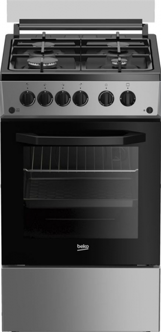 Газовая плита Beko FSGT51138GSS,  газовая духовка,  стеклянная крышка,  чугун, серебристый [7787188322] - фото 39739