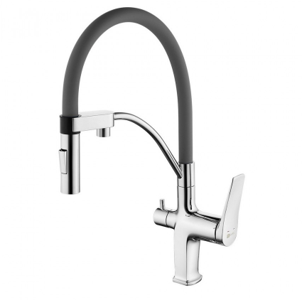 Смеситель Lemark Comfort LM3074C-Gray для кухонной мойки, серый - фото 44094
