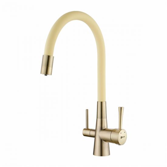 Смеситель Lemark Comfort LM3075B-Beige, для кухни с подключением к фильтру с питьевой водой, бронза/бежевый - фото 44100
