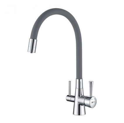 Смеситель Lemark Comfort LM3075C-Gray для кухонной мойки, с подключением к фильтру питьевой воды, хром - фото 44108