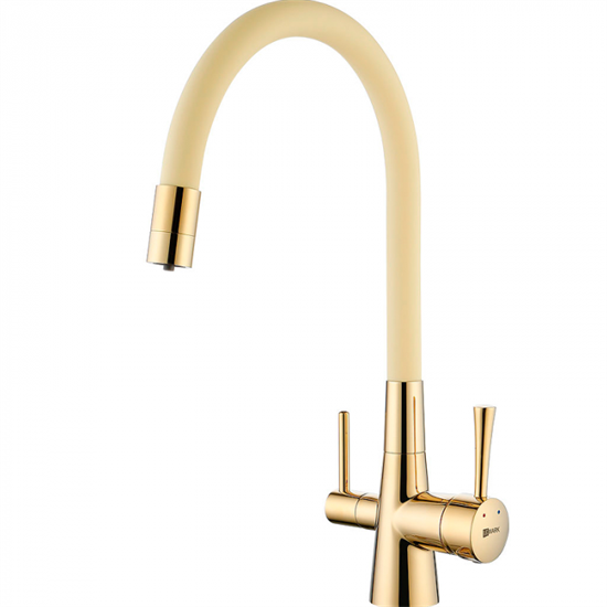 Смеситель Lemark Comfort LM3075G-Beige, для кухни с подключением к фильтру с питьевой водой, золото/бежевый - фото 44115