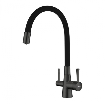 Смеситель Lemark Comfort LM3075GM для кухонной мойки, с подключением к фильтру питьевой воды, графит - фото 44117