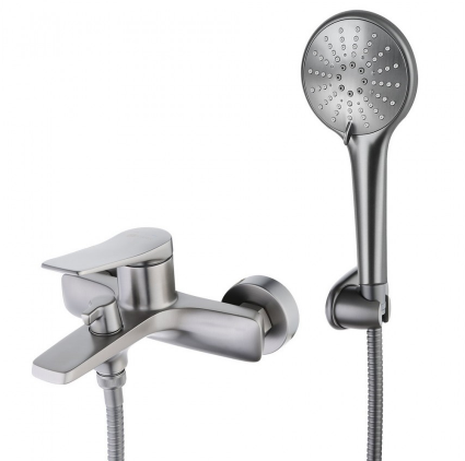 Смеситель Lemark Bronx LM3714GM для ванны и душа с душевым гарнитуром, графит - фото 44182
