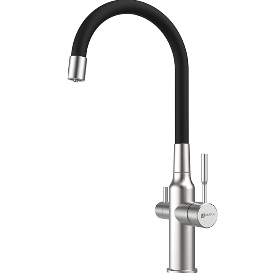 Смеситель Lemark Expert LM5083S-Black, для кухни с подключением к фильтру с питьевой водой, сталь - фото 44336
