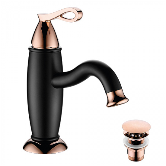 Смеситель Lemark Prime LM6106BRG для раковины с донным клапаном, черный - фото 44369