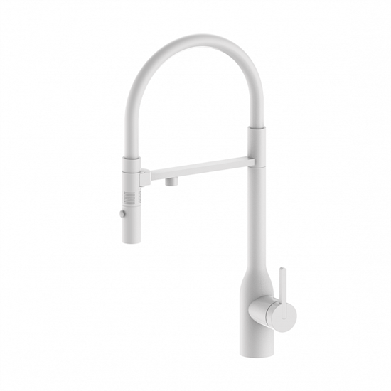Смеситель для кухонной мойки Paulmark Magneto One Ma213188-WH, с подключением к фильтру, белый матовый - фото 44665