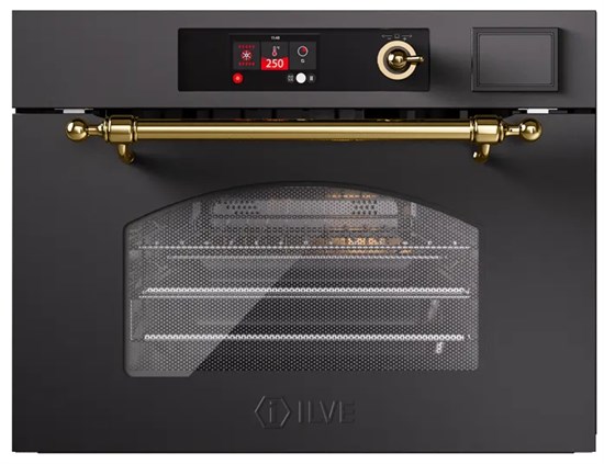 Комбинированный духовой шкаф с паром и микроволнами ILVE 645-SNHSW/WHG белый (ручки латунь) - фото 48374