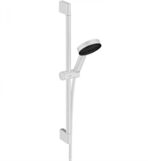 Душевой гарнитур Hansgrohe Pulsify Select S, лейка Relaxation 3 режима, белый матовый, диск графит, 24160700