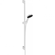 Душевой гарнитур Hansgrohe Pulsify Select S, лейка Relaxation 3 режима, штанга 90 см, белый матовый, диск графит, 24170700, 3 режима струи