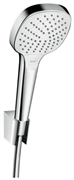Душевой гарнитур Hansgrohe Croma Select E Vario 26413400, корпус хром, лицевая часть белая, 3 режима струи