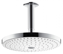 Верхний душ Hansgrohe Raindance Select 26467400, 24х24 см, 2 режима струи, с держателем, белый/хром
