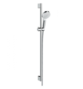 Душевой гарнитур Hansgrohe Crometta 1jet 26537400, штанга 90 см, корпус хром, лицевая часть белая, 1 режим струи