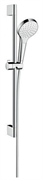 Душевой гарнитур Hansgrohe Croma Select S 1jet 26564400, штанга 65 см, корпус хром, лицевая часть белая, 1 режим струи
